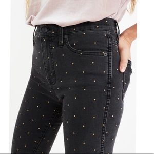 Madewell High-Rise Skinny Jeans with Gold Dots